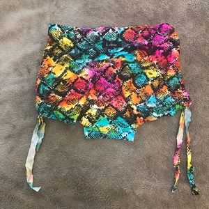 K-DEER Multicolored Snake Print Seamless Bum Bum Shorts One Size